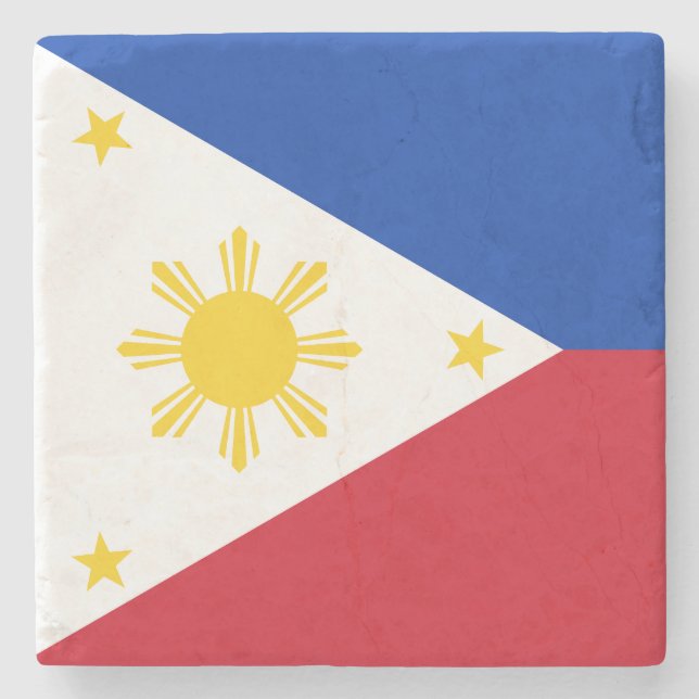 philippinische Flagge Steinuntersetzer (Vorderseite)