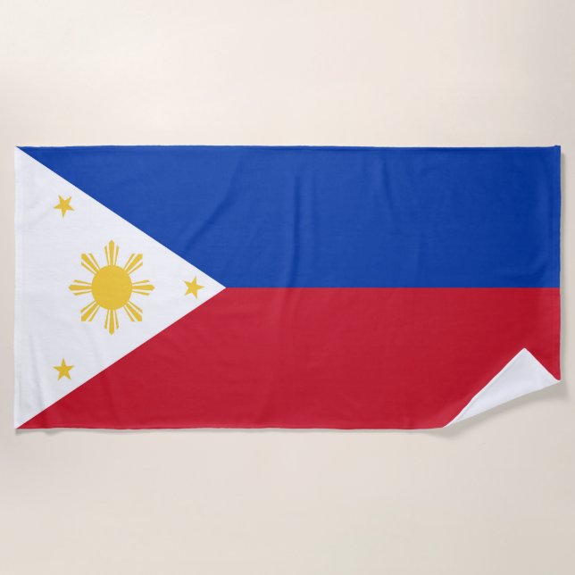 philippinische Flagge Strandtuch (Vorderseite)