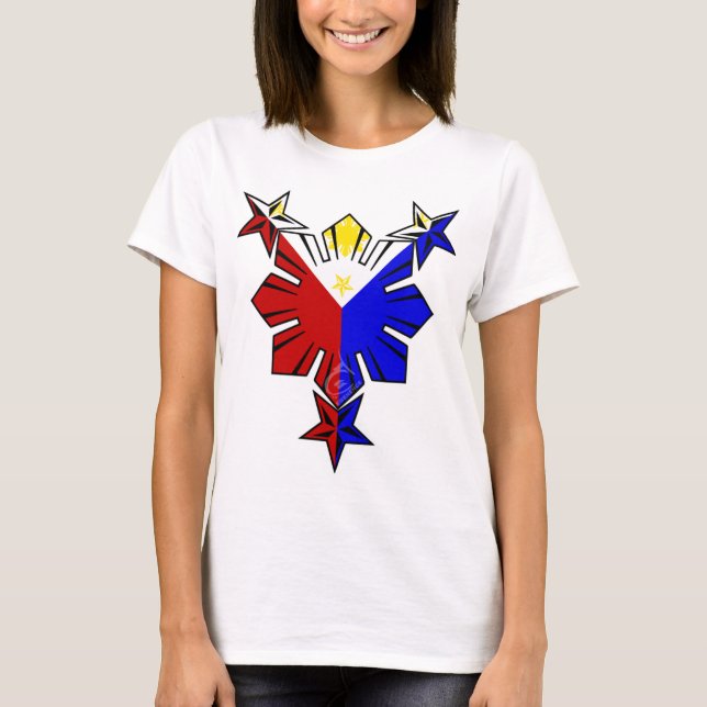 Philippinische Flagge Sun und Stern-Shirt T-Shirt (Vorderseite)