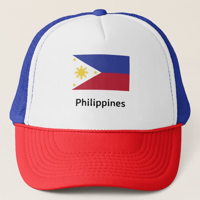 philippinische Flagge Truckerkappe (Vorderseite)