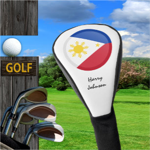 Philippinische Flagge und Mit Monogramm Golfklubs Golf Headcover