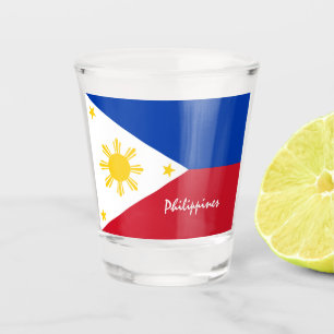 Philippinische Flagge und philippinischer Landpatr Schnapsglas