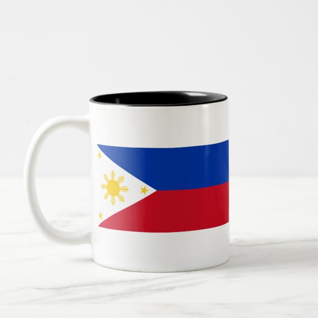 philippinische Flagge Zweifarbige Tasse (Links)
