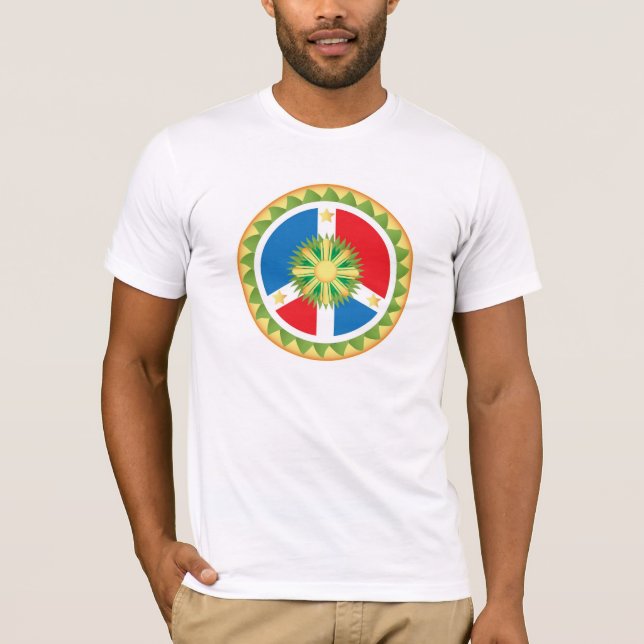 Philippinische Friedenszeichen-Mandala T-Shirt (Vorderseite)