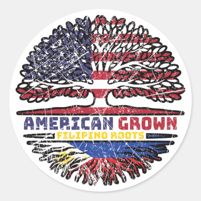 Philippinische Philippinen USA USA Vereinigte Staa Runder Aufkleber (Vorderseite)