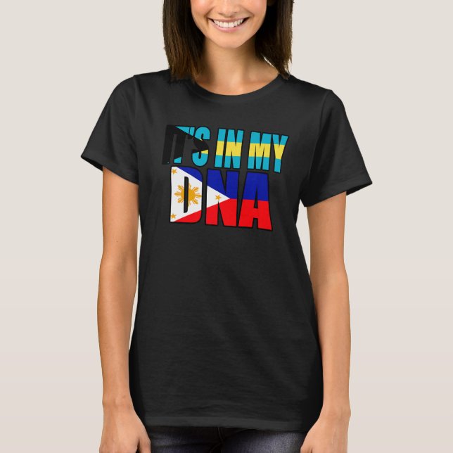 philippinische und bahamianische DNA-Flagge T-Shirt (Vorderseite)