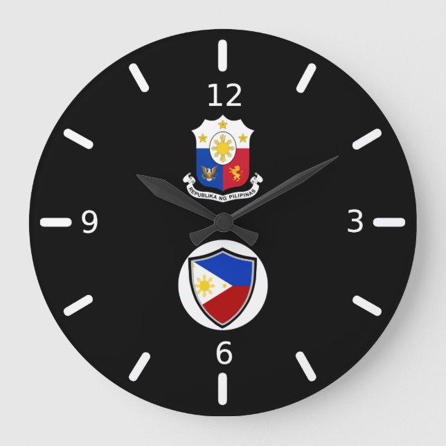 Philippinische Wappenmarke Große Wanduhr (Vorderseite)