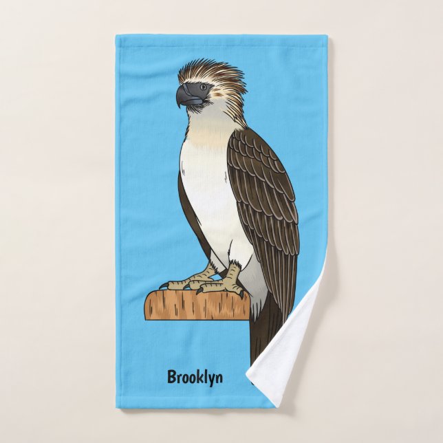 Philippinischer Adler-Cartoon Badhandtuch Set (Handtuch)
