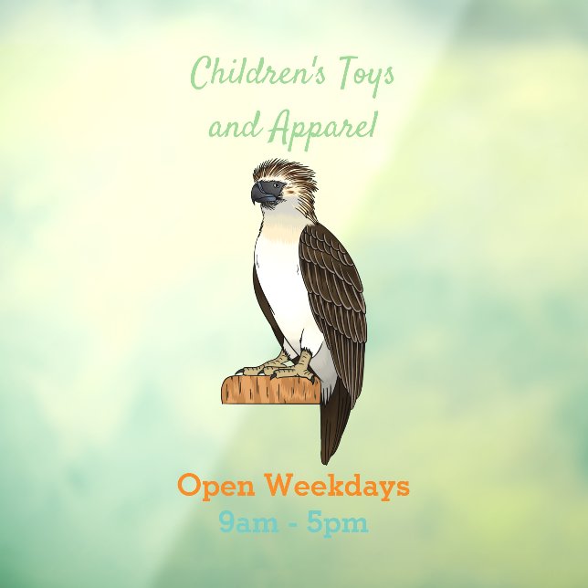 Philippinischer Adler-Cartoon Fensteraufkleber (Blatt 3)