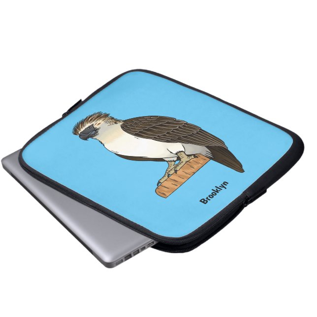 Philippinischer Adler-Cartoon Laptopschutzhülle (Vorne Knopf)