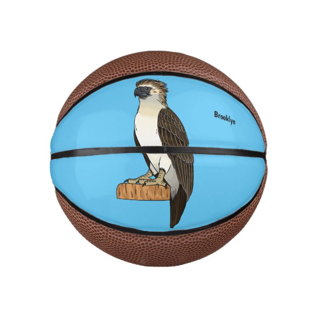 Philippinischer Adler-Cartoon Mini Basketball (Vorderseite)