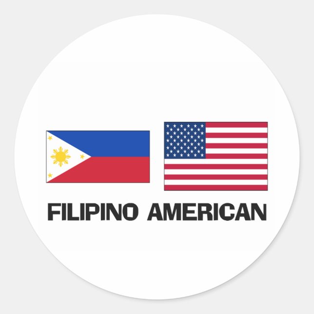 Philippinischer Amerikaner Runder Aufkleber (Vorderseite)