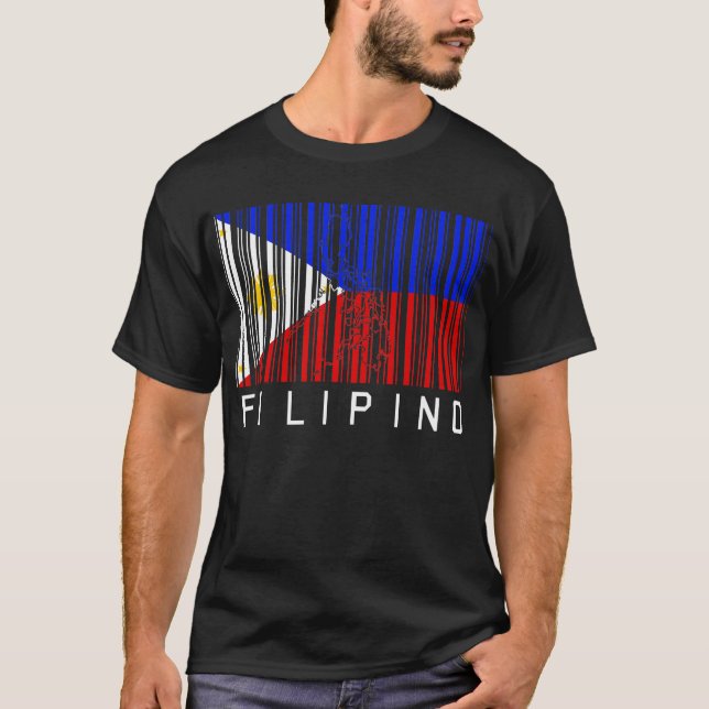 Philippinischer Flaggen-Barcode T-Shirt (Vorderseite)