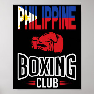 Philippinischer Flaggenboxing Poster