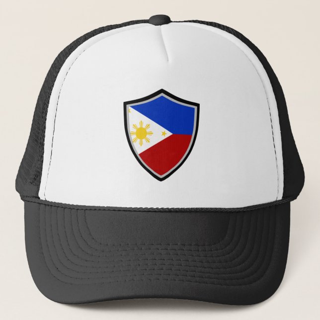 Philippinischer Flaggenhut Truckerkappe (Vorderseite)