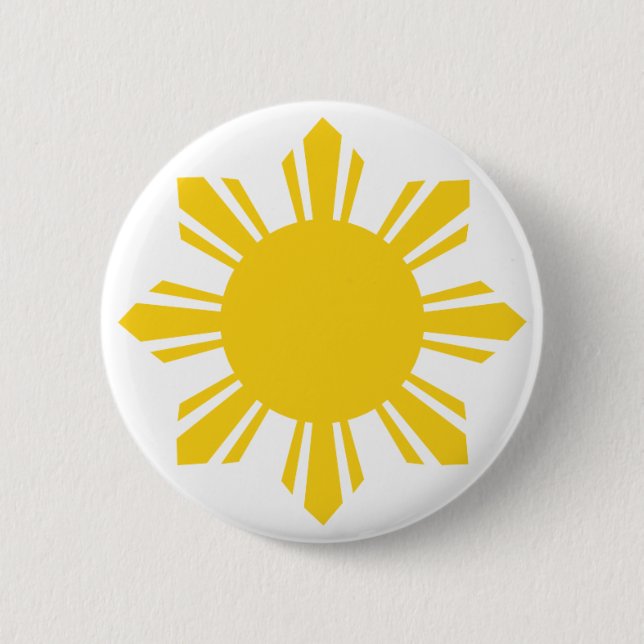 Philippinischer Sun, Pinoy Sun, Filipino Sun Button (Vorderseite)
