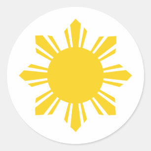 Philippinischer Sun, Pinoy Sun, Filipino Sun Runder Aufkleber