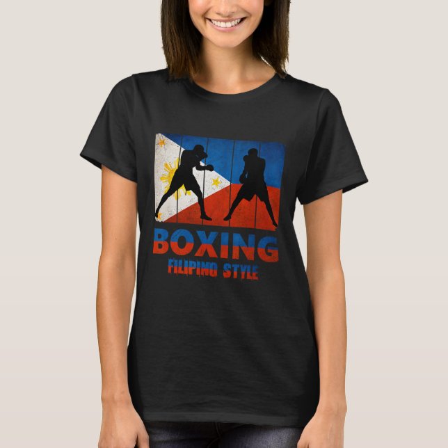 Philippinischer Vintager Boxstil Großer Philippini T-Shirt (Vorderseite)