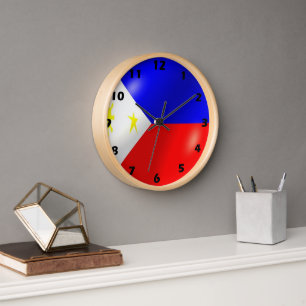 philippinisches Flaggendesign Wanduhr