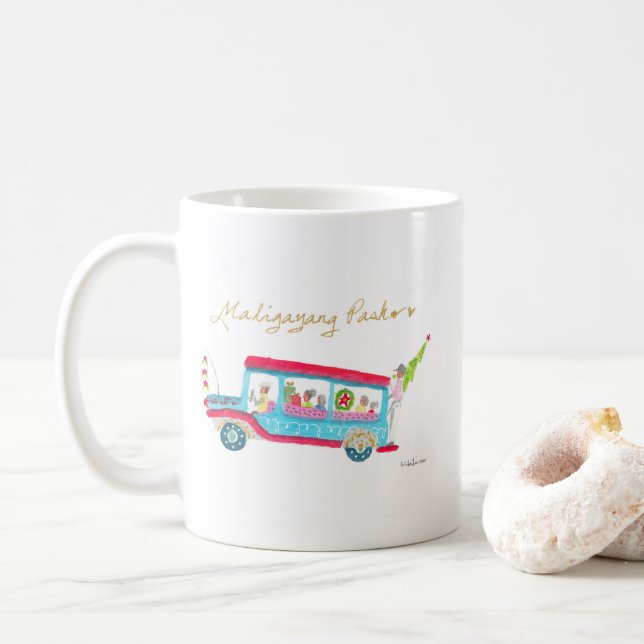 Philippinisches Jeepney Weihnachten Kaffeetasse (Mit Donut)