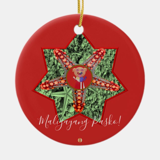 Philippinisches Stern-Plädoyer, Strand, Keramik Ornament (Vorne)