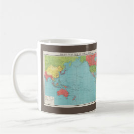 Philips-Kriegskarte für den Pazifik, 1945 Kaffee-T Kaffeetasse