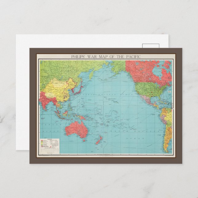 Philips' Kriegsmappe des Pazifiks, 1945 Postkarte (Vorne/Hinten)
