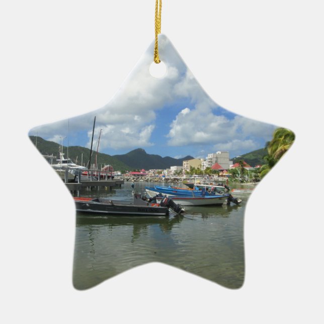 Philipsburg Harbour St. Maarten Keramik Ornament (Vorne)