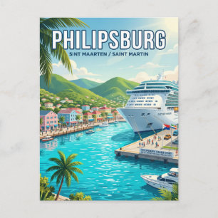 Philipsburg Kreuzfahrthafen Postkarte