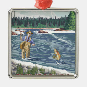 Philipsburg, MontanaFly Fischer Silbernes Ornament