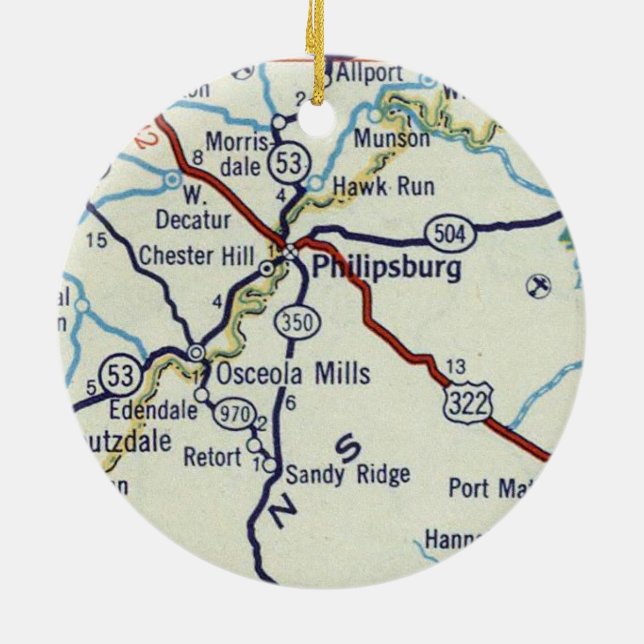 Philipsburg PA Keramik Ornament (Hinten)