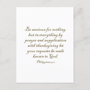 Philliipians 4:6 Christliche Inspiration Motivatio Postkarte