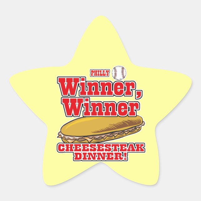 Phillip Baseball Gewinner Cheesesteak Abendessen Stern-Aufkleber (Vorderseite)
