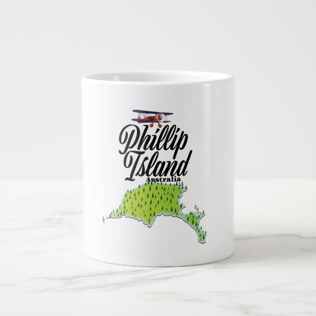 Phillip Island Australia-Karte Jumbo-Tasse (Vorderseite)