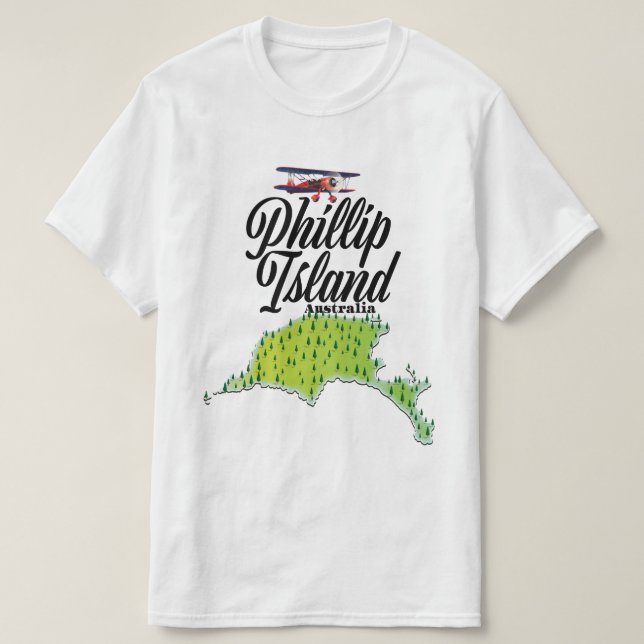 Phillip Island Australia-Karte T-Shirt (Design vorne)