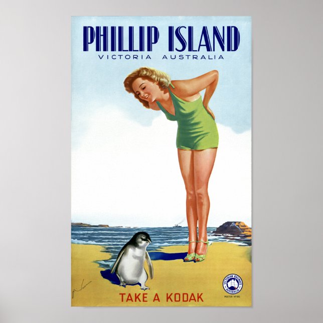 Phillip Island Victoria Australia Vintage Poster (Vorne)