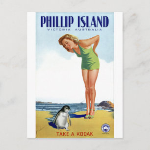 Phillip Island Victoria Australia Vintage Poster Postkarte