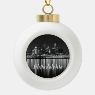 Phillip night b/w keramik Kugel-Ornament
