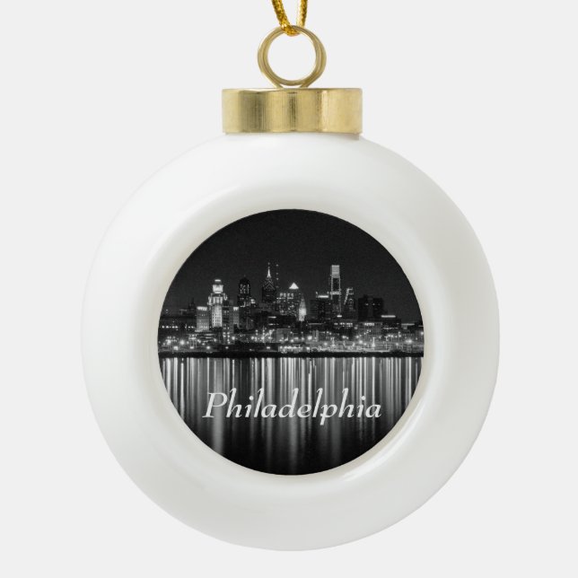 Phillip night b/w keramik Kugel-Ornament (Vorderseite)