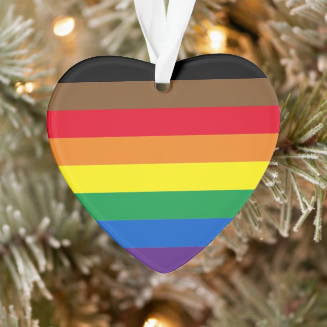 Phillip Regenbogenstolz Gay Inclusive Fahne Herz Ornament (Baum)