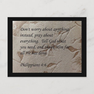Phillipianer 4:6-Schriftstellenkarte Postkarte