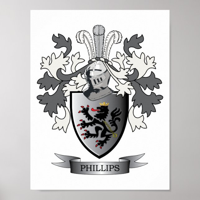 Phillips-Familienwappen-Wappen Poster (Vorne)