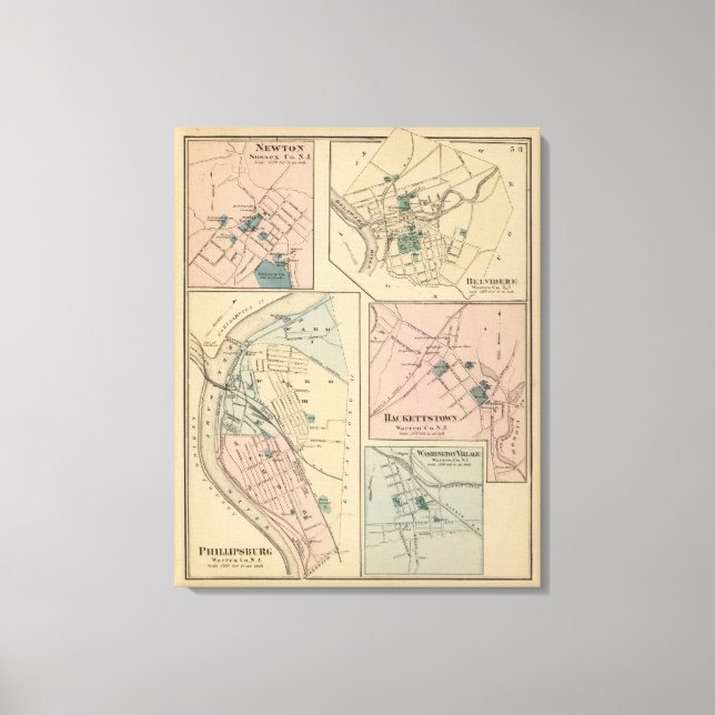 Phillipsburg, NJ Leinwanddruck (Vorderseite)