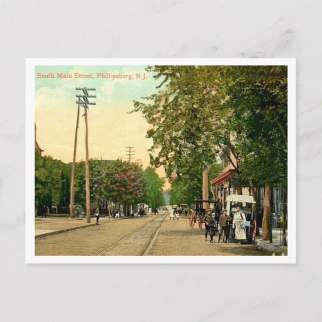 Phillispburg NJ S Main St 1910s Postkarte (Vorderseite)