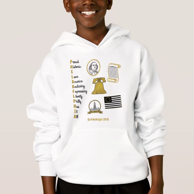 Philly Acronym Kids Hoodie (Vorderseite)