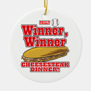 Philly Baseball Gewinner Gewinner Cheesesteak Aben Keramikornament