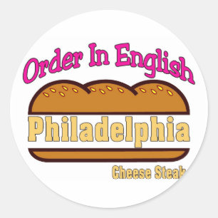 Philly Cheese Steak - Bestellung auf Englisch Runder Aufkleber