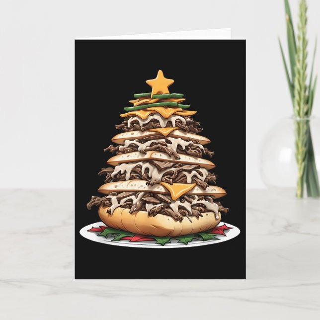 Philly Cheesesteak Christmas Tree  Karte (Vorderseite)