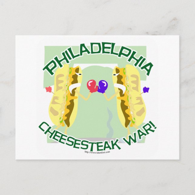 Philly Cheesteak Krieg Postkarte (Vorderseite)