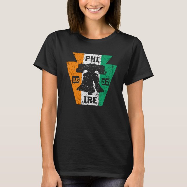 PHILLY FAN IRISH FLAG IRE LIBERTY BELL PHILADELPHI T-Shirt (Vorderseite)